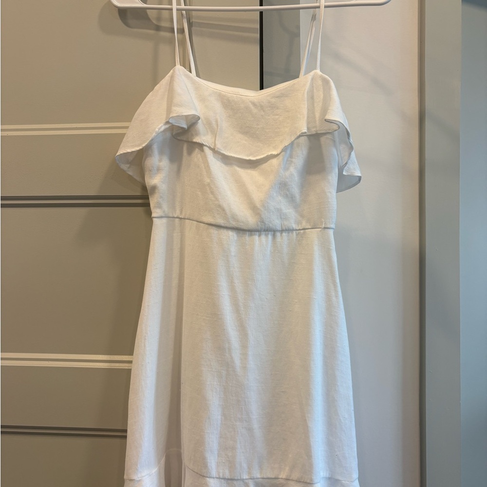 White Ruffle Strap Dress Altard State